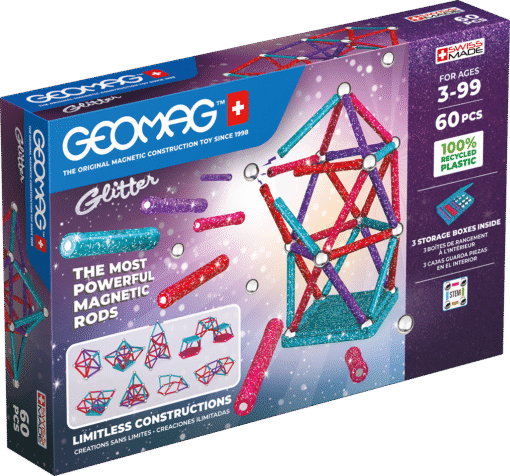 Geomag Glitter Recycled 60 Pieces Set