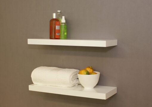 Gloss White floating Shelves double deal 60x20x3.8cm