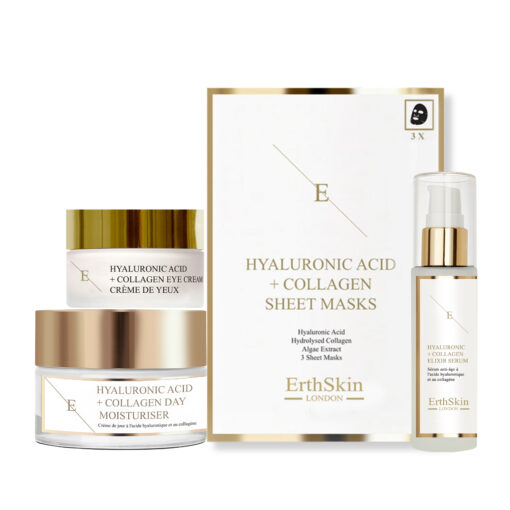 Hyaluronic Acid & Collagen Day Cream 50ml + Hyaluronic Acid & Collagen Serum - 60ml + Hyaluronic Acid & Collagen Mask - 3 Sheets + Hyaluronic Acid + Collagen Pro Age Eye Cream 30ml