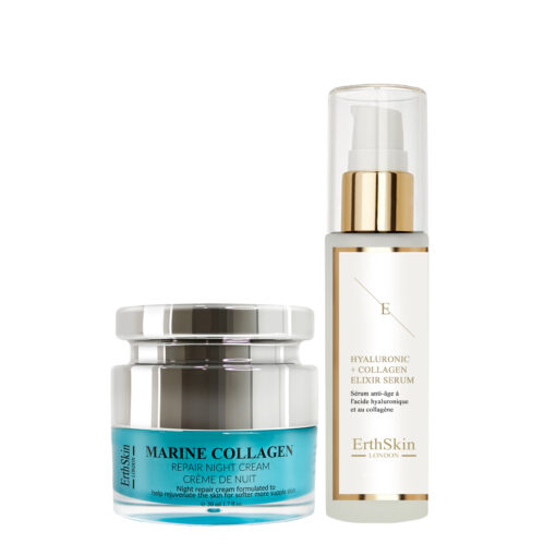 Hyaluronic Acid & Collagen Serum 60ml + Marine Collagen Night Repair Cream 50ml