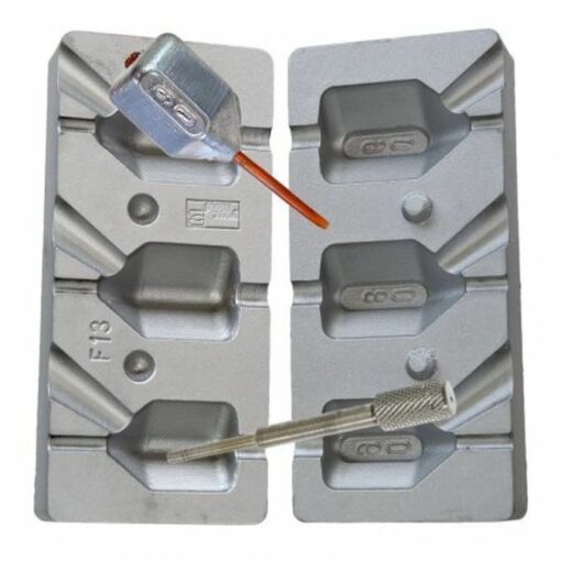 Inline Dump Dice Mould CB13 60/80/90g One inline spacer rod inc - mould-25-inserts-brown