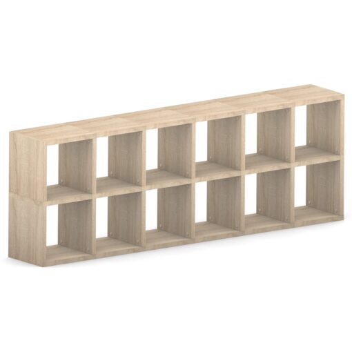 Modular 12 Horizontal Oak 216.4L x 76H x 32.8D
