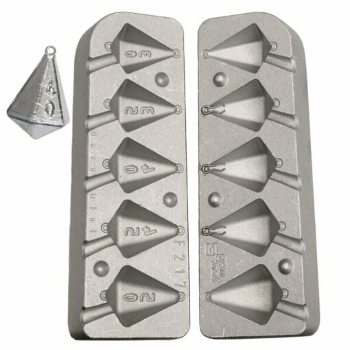 Mould for double pyramid weights 30g - 50g 5 weights per mould. LRF pier jetty - cm217-100-mini-loops-s-s