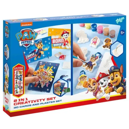 Paw Patrol 2 In 1 Creative Set - A 3D Cards And Plaster Twin Pack
