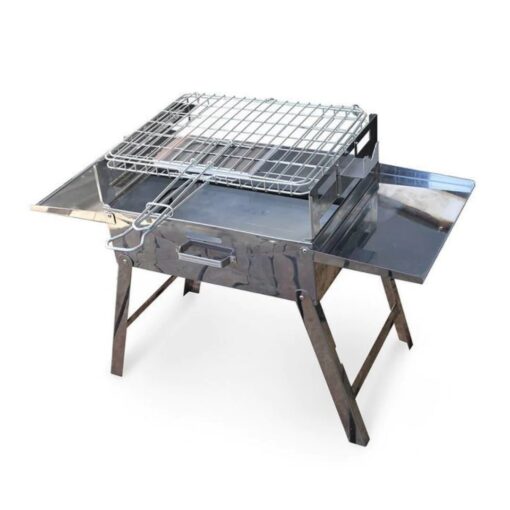 Portable stainless steel camping braai barbecue with cover case
