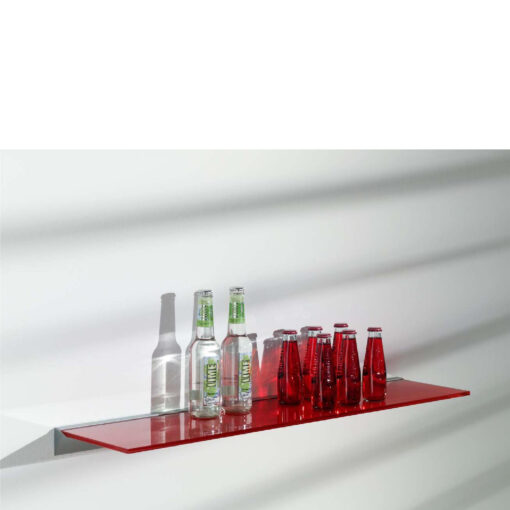 Red Glass Shelf Kit 60x20x0.8cm