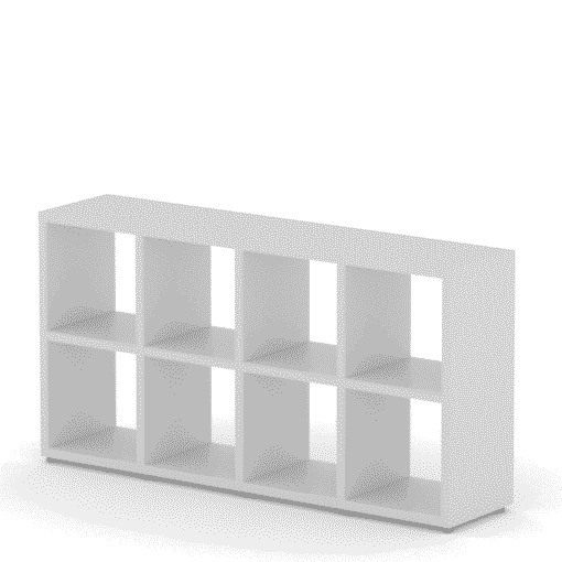 White Modular 8 Cube 145.2L x 74H x 32.8D