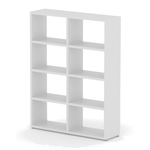 White Modular 8x2 Wide Cube 116.8L x 147.2H x 32.8D