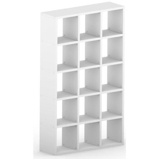 White Modular Cube 5x3 Vertical 109.6L x 180.8H x 32.8D