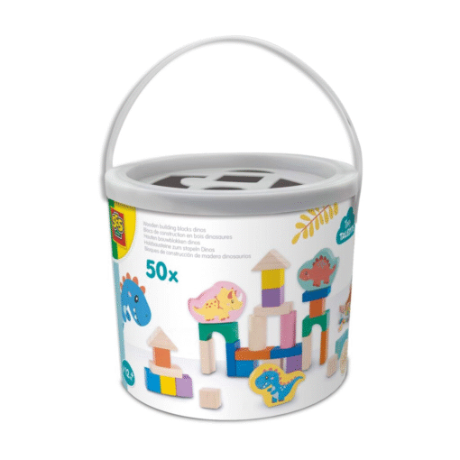 Wooden building blocks dinos - 50pcs bucket