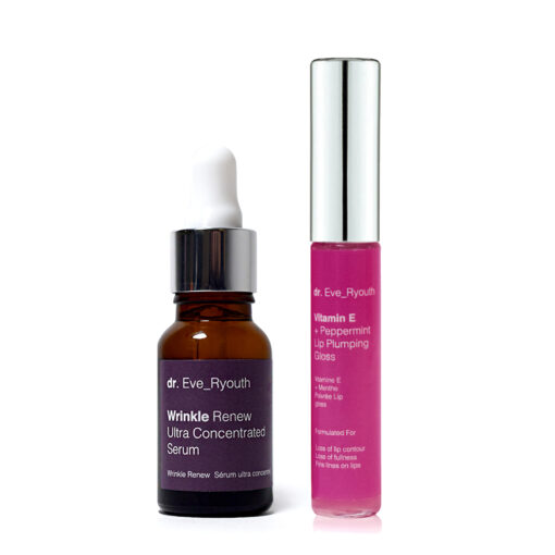 Wrinkle Renew Ultra Concentrated Serum 15ml + Vitamin E And Pepperment  Lip Plumps 8ml