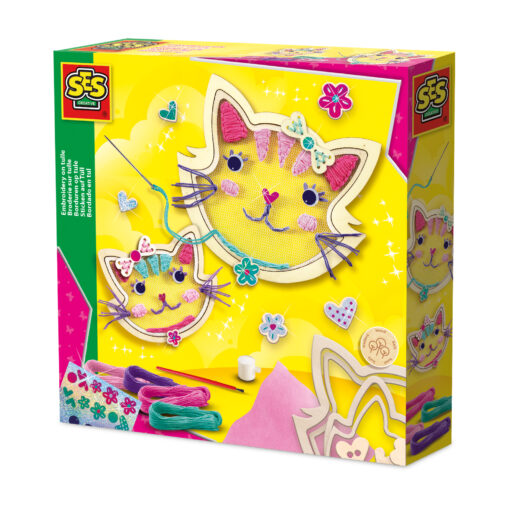 SES Creative Tulle Embroidery Cats Kit