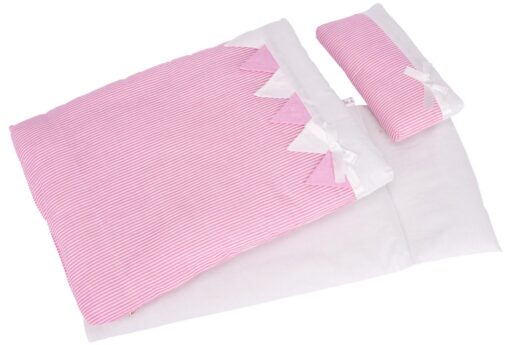 Goki Doll's Bedding Set - Pink Stripes