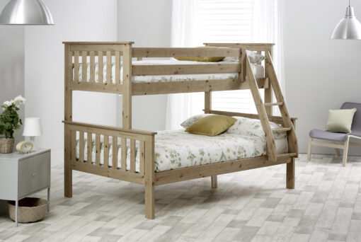 Carra Pine Triple Sleeper Bunk With Pocket Mattresses