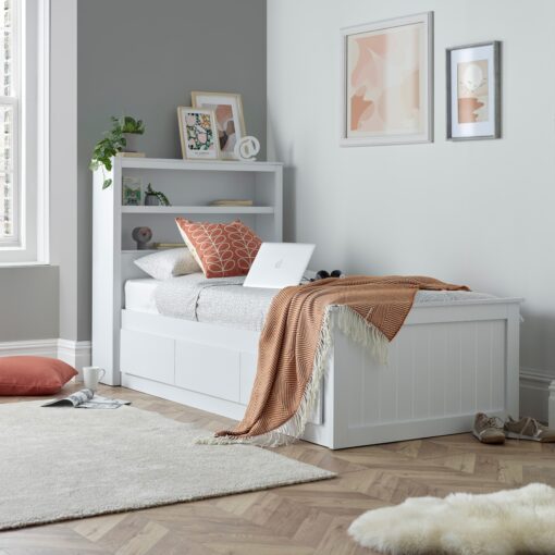 Enzo Wooden 3 Drawer Bookcase Bed Single