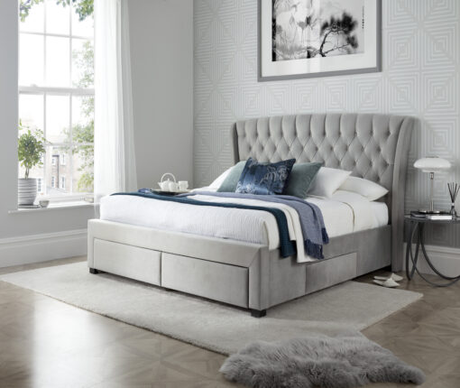 Newton Velvet 4 Drawer Storage Bed