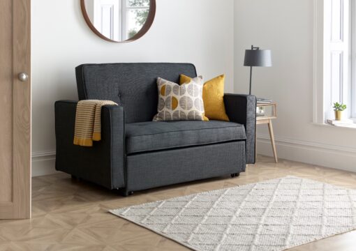 Troy Grey Fabric 2 Seater Sofa Bed