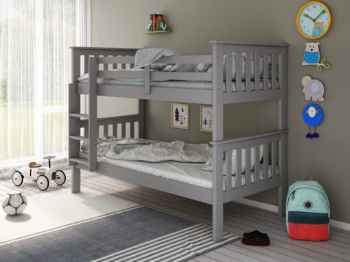 Carra Grey Wooden Single Bunk Bed