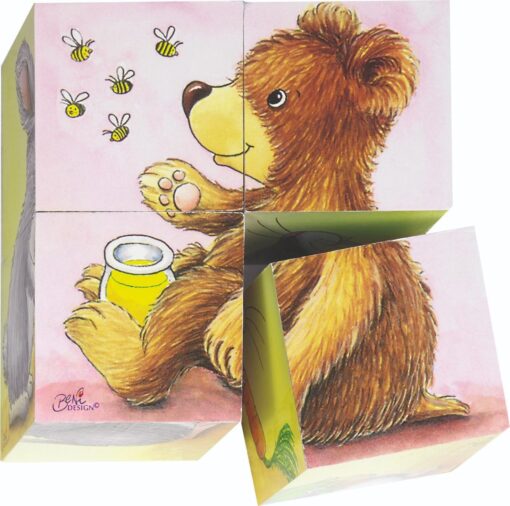 Goki Cube Puzzle - Baby Animals