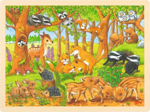 Goki Puzzle - Baby Animals in the Forest