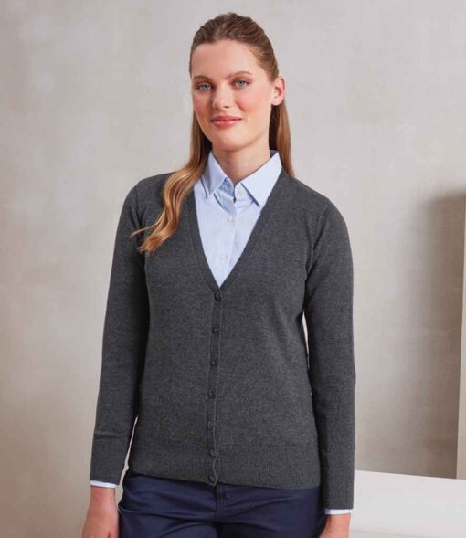 Premier Ladies Cotton Acrylic V Neck Cardigan