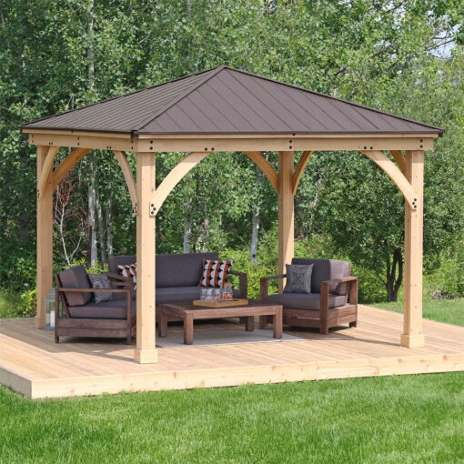 Yardistry Wooden Gazebo 12ft x 12ft (3.7m x 3.7m), Meridian Series