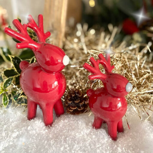 Grey Nose Reindeer, Red or White - 2 Sizes