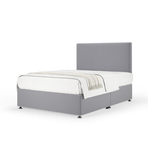 Plush Velvet Divan Base With Storage And Plain Headboard - Colour Options
